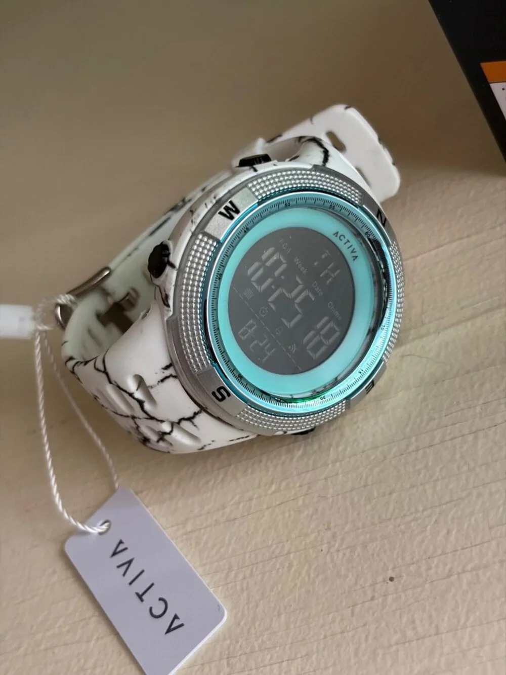 NIB Men's Activa Summit X Invicta 50mm Digital Watch White Camouflage